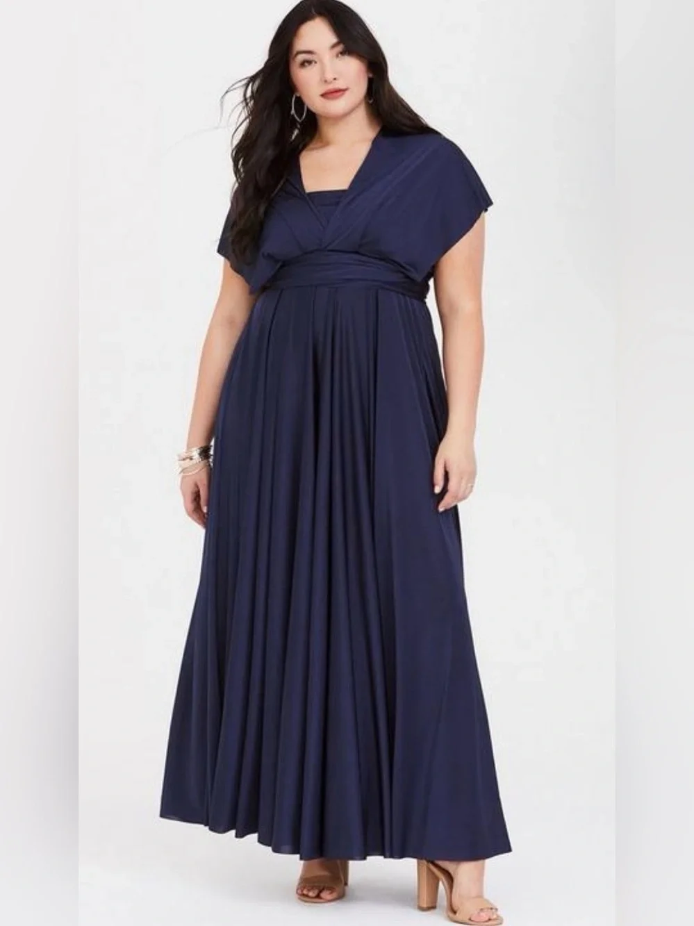 Special Occassion Navy Studio Knit Convertible Maxi Dress.